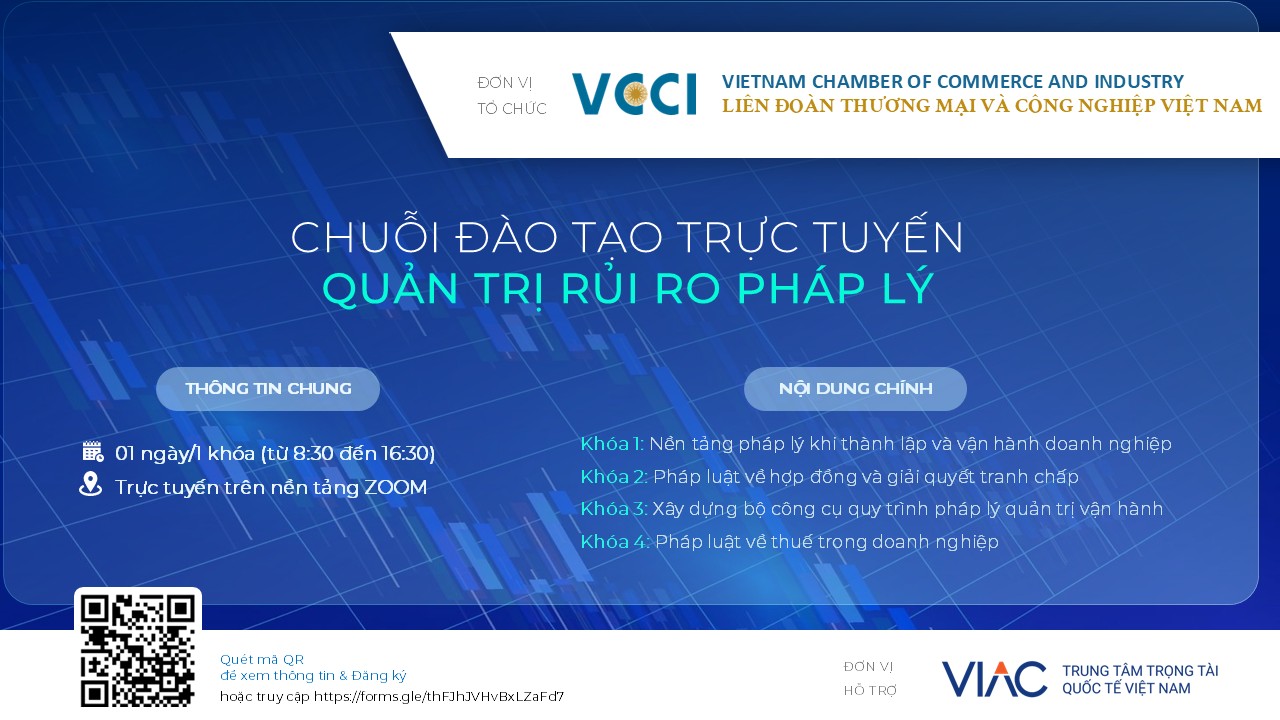 [Sự kiện hỗ trợ] Chuỗi đào tạo trực tuyến Quản trị rủi ro pháp lý 
